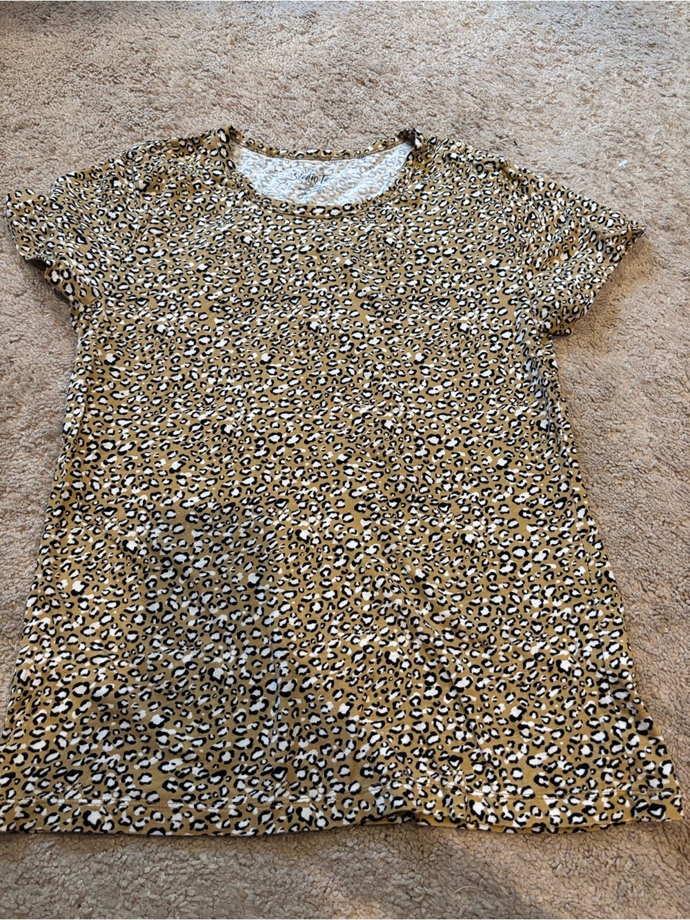 J. Crew Short Sleeve Leopard Print Tee - Tan & Black
